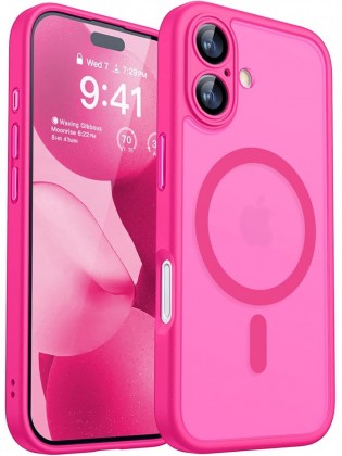 Magnetic Matte Shockproof Phone Case for ip17 – Full Camera Protection-Pinkish