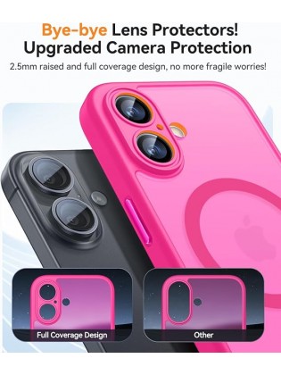 Magnetic Matte Shockproof Phone Case for ip17 – Full Camera Protection-Pinkish