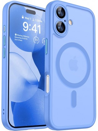 Magnetic Matte Shockproof Phone Case for ip17 – Full Camera Protection-Aquamarine
