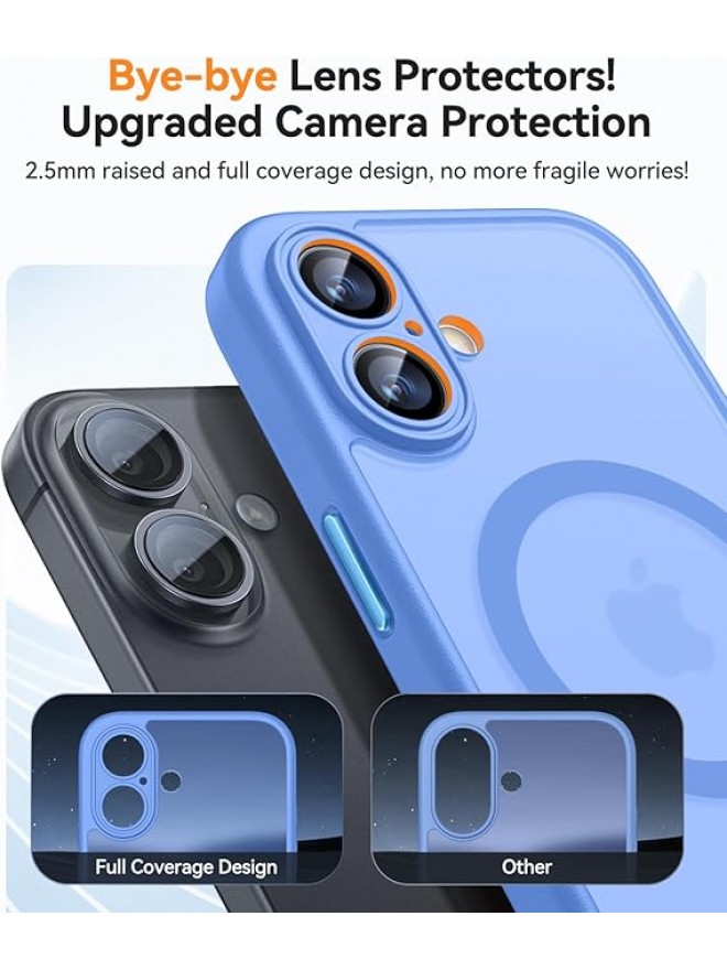 Magnetic Matte Shockproof Phone Case for ip17 – Full Camera Protection-Aquamarine