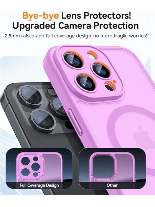 Magnetic Matte Shockproof Phone Case for ip17 – Full Camera Protection-Pinkish purple