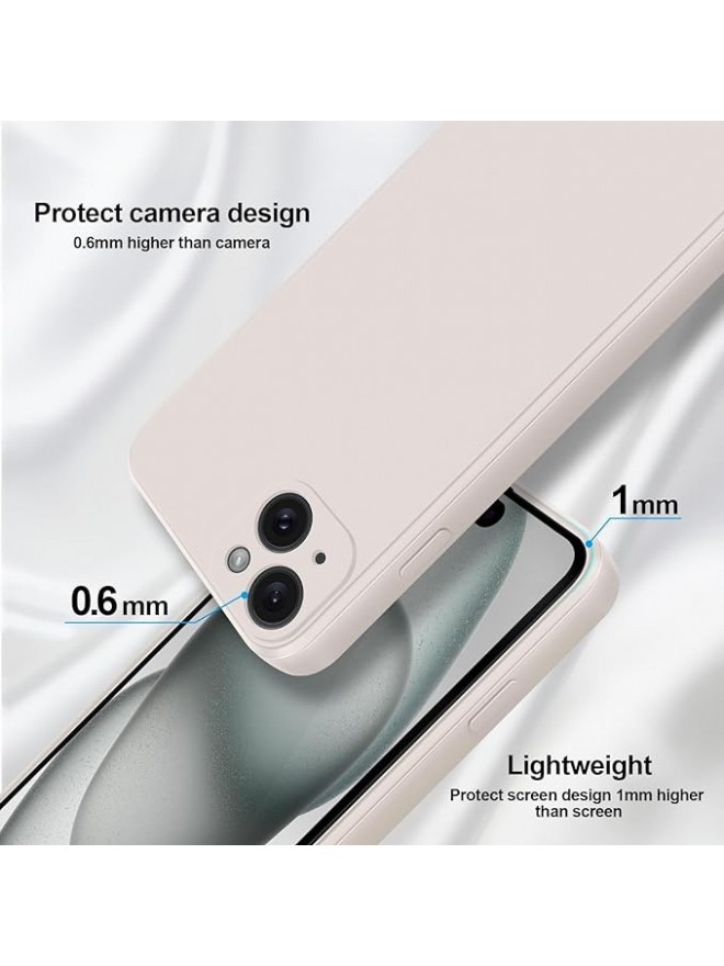 IP15 Plus Silicone Case With Camera Protection - White