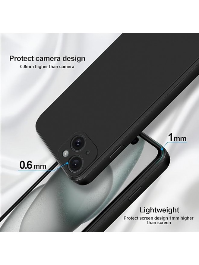 IP15 Plus Silicone Case With Camera Protection - Black