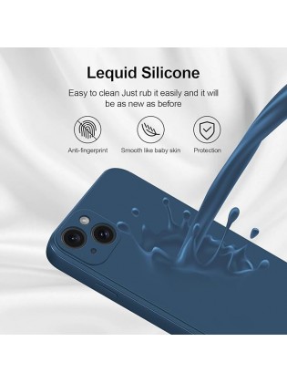 IP15 Plus Silicone Case With Camera Protection - Blue