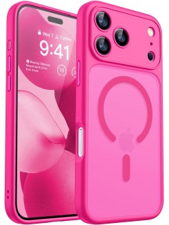 Magnetic Matte Shockproof Phone Case for ip17 pro – Full Camera Protection-Pinkish