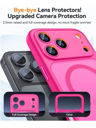 Magnetic Matte Shockproof Phone Case for ip17 pro – Full Camera Protection-Pinkish
