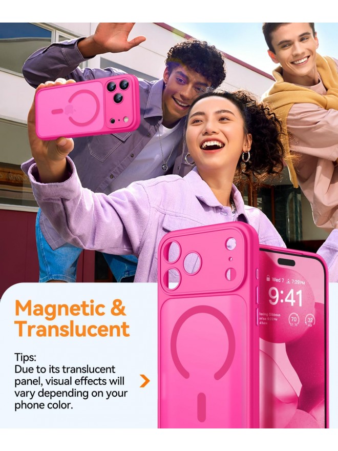 Magnetic Matte Shockproof Phone Case for ip17 pro – Full Camera Protection-Pinkish