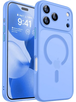 Magnetic Matte Shockproof Phone Case for ip17 pro max  – Full Camera Protection-Aquamarine