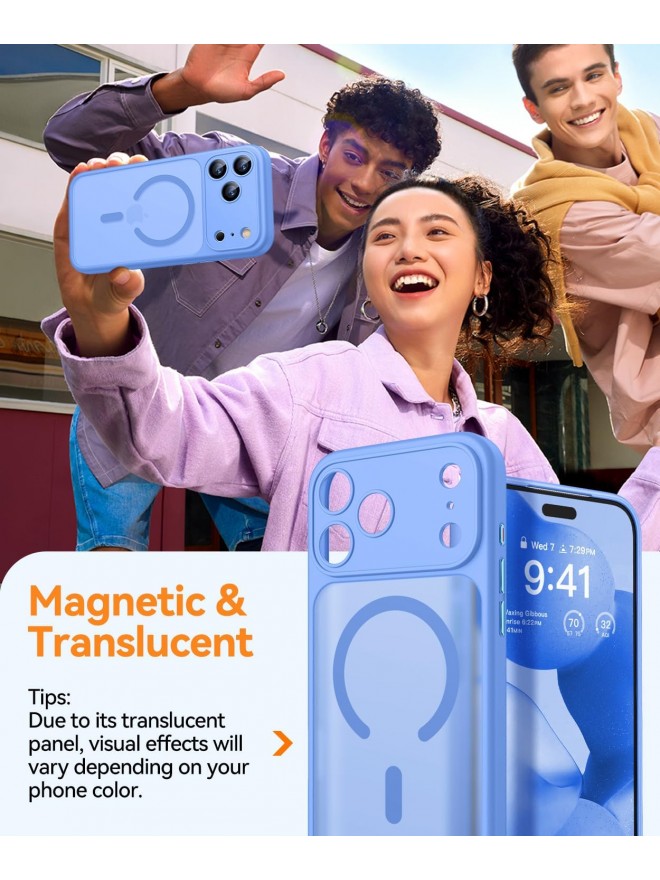 Magnetic Matte Shockproof Phone Case for ip17 pro max  – Full Camera Protection-Aquamarine