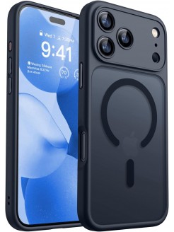 Magnetic Matte Shockproof Phone Case for ip17 pro – Full Camera Protection-Black