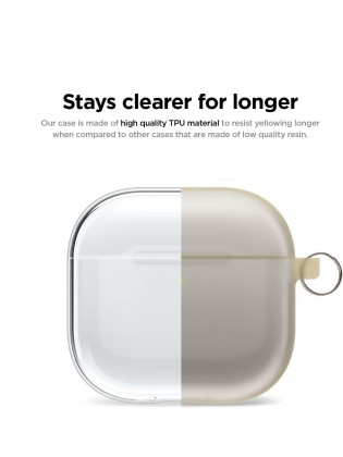 Clear Protective Case with Keychain for APods4 - Transparent