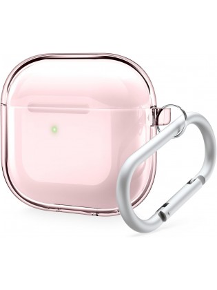 Clear Protective Case with Keychain for APods4 - Lovely Pink