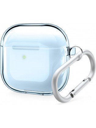 Clear Protective Case with Keychain for APods4 - Aqua Blue