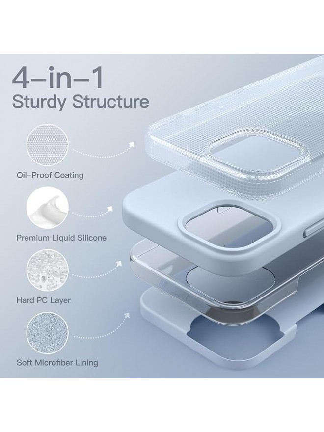 IP15 Plus Soft Touch Full Body Protective Case - Sky Blue