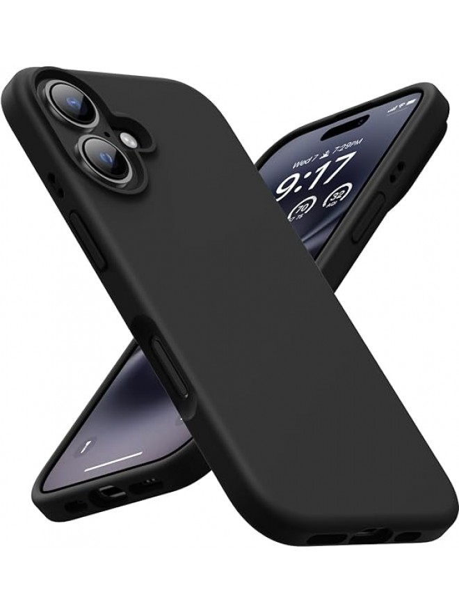 IP16 Shockproof Liquid Silicone Protective Phone Case- Black
