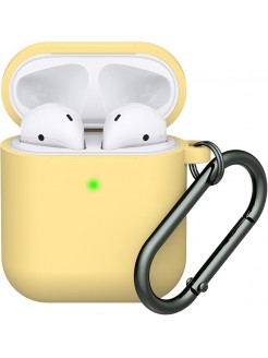 Soft silicone case with keychain—Yellow