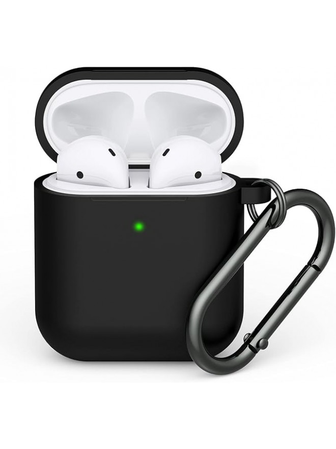 Soft silicone case with keychain—Black